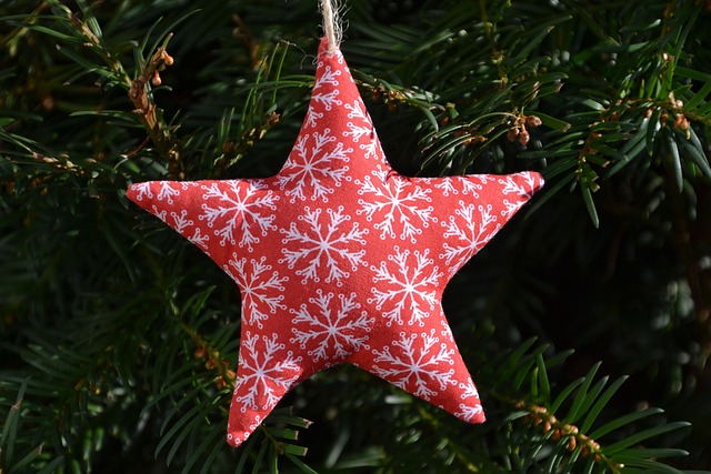 Vánoční hvězda z látky. 